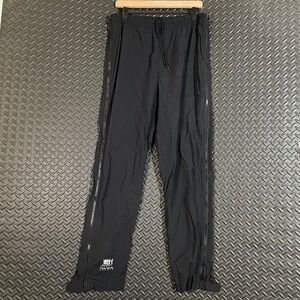 Frank Shorter Sports Black Track Running Nylon Side Leg Zipper Sweatpants Mens L